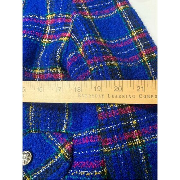 Multicolored Plaid Patterned Tweed Skirt suit - Picture 5 of 9